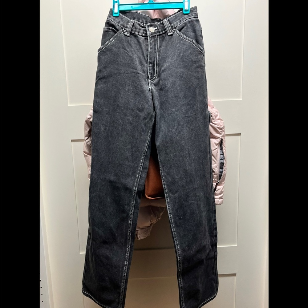 Black weathered cargo pants